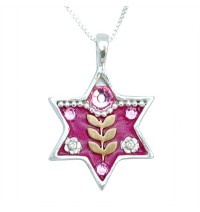 Pink Star of David Necklace